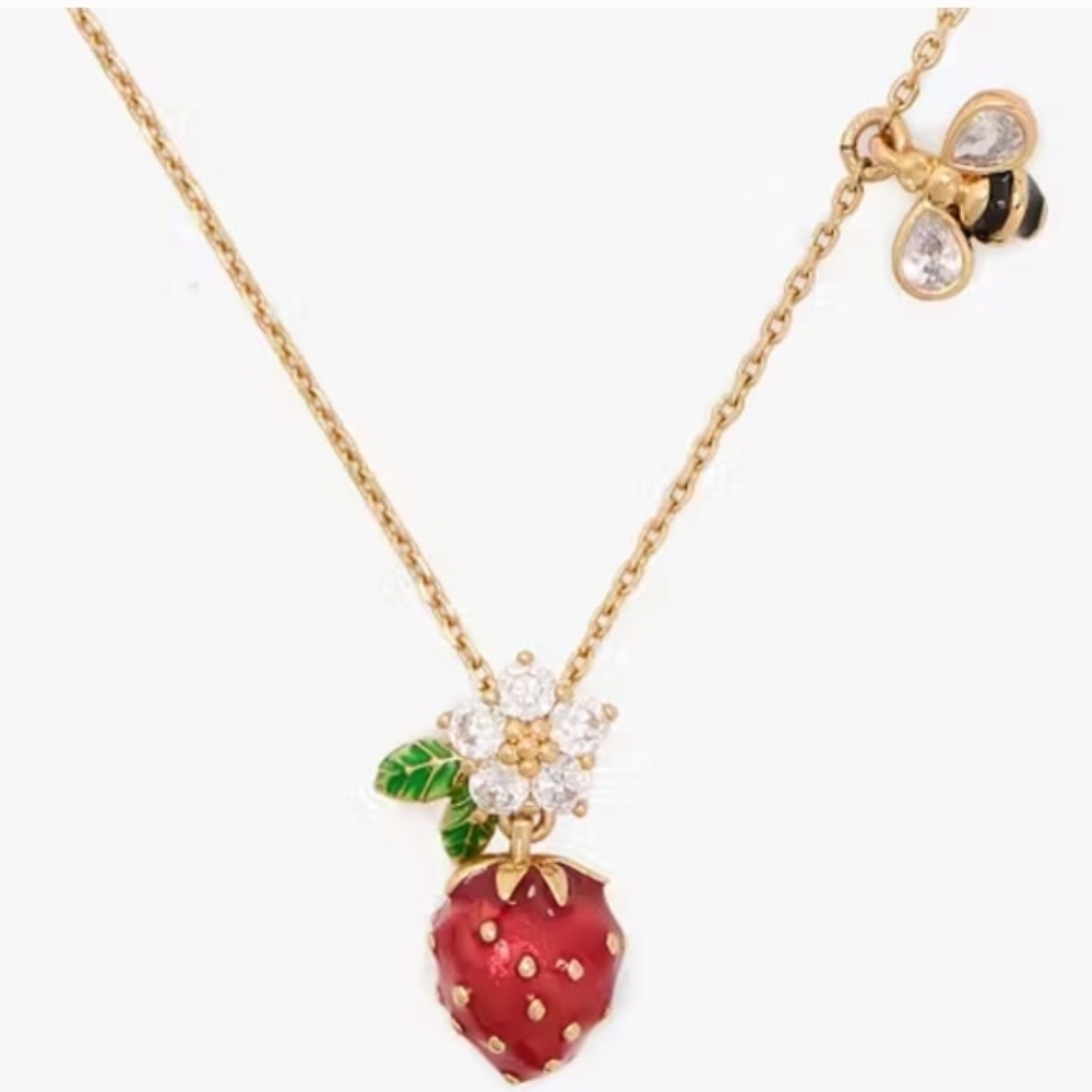 NEW Kate Spade Strawberry Fields Elegant Floral Necklace